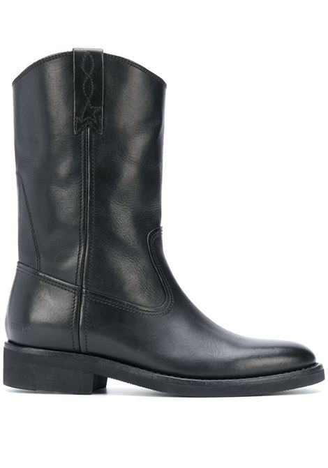 Black biker boots - women